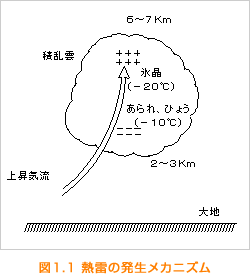 図1.1 熱雷の発生メカニズム